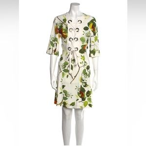 SportMax Printed Fruit Lace Up Dress